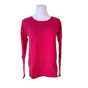 J. Society Red Round Neck Patch Long Sleeve Sweater Tunic sz Small